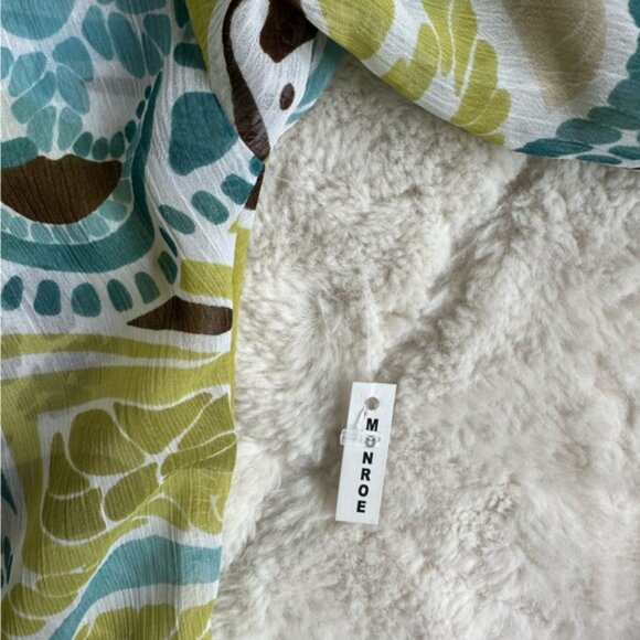 LulaRoe | Green & Brown Floral Tropical Monroe kimono | Size Small - Picture 5 of 7